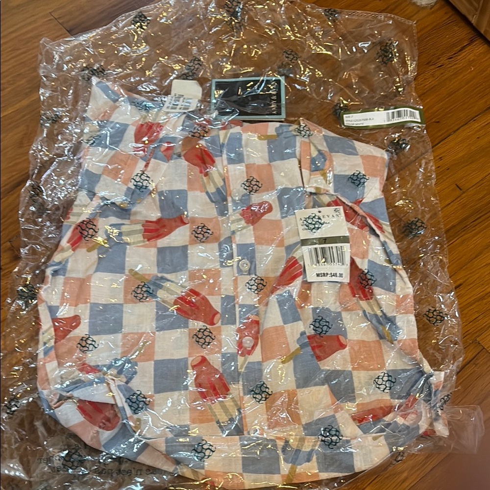 NWT Andy & Evan Button Front Popover with Red Popsicle Print